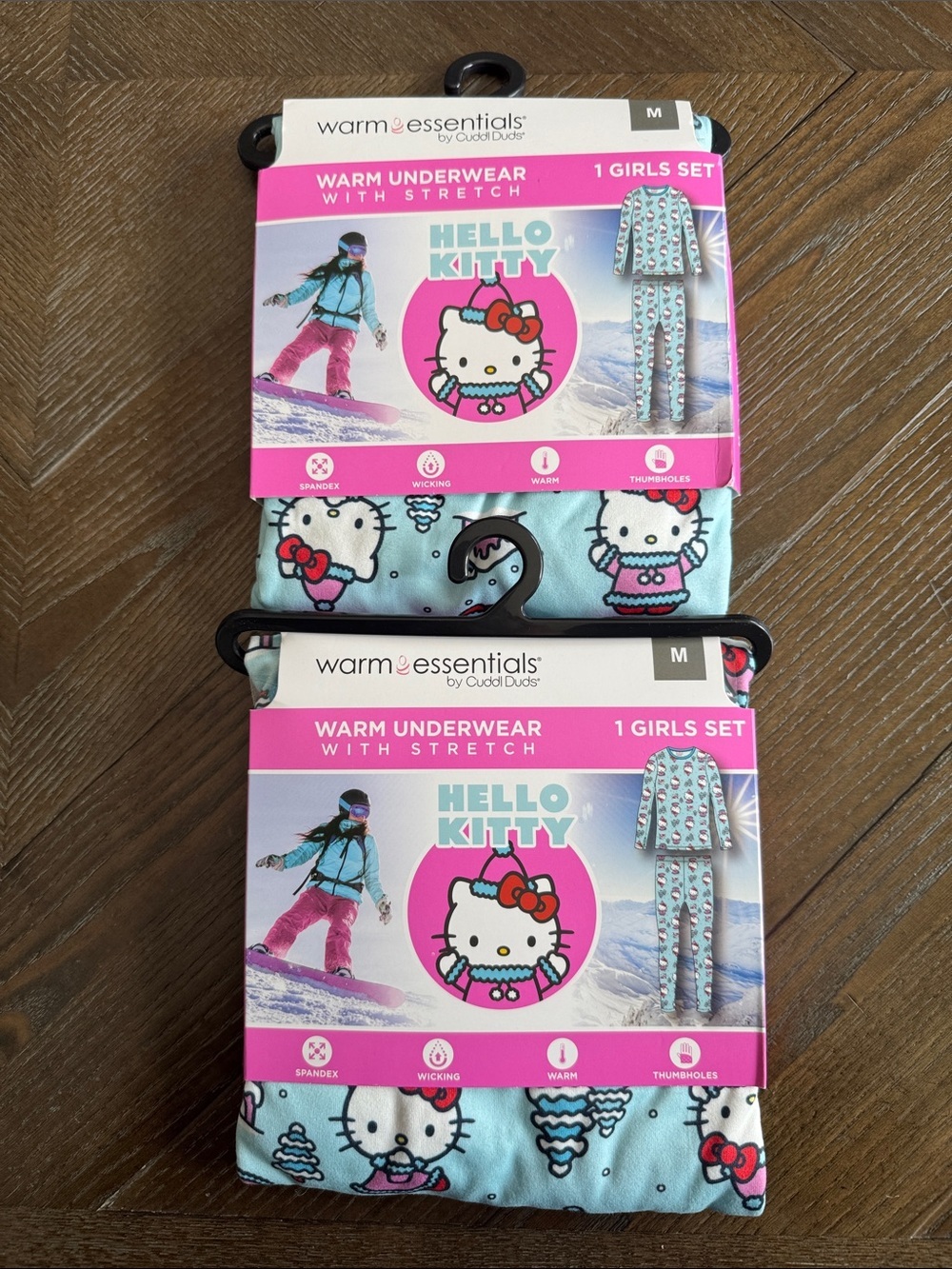 Hello Kitty Warm Essentials Cuddl Duds Warm Underwear Girls M Medium 8/10 New